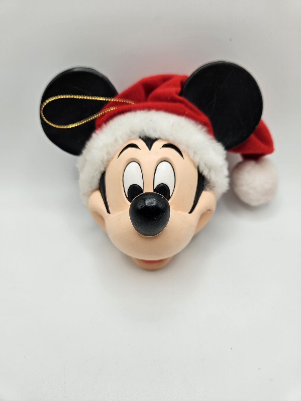 VINTAGE Disney Mickey Mouse 3D Santa Claus Head Ornament VTG